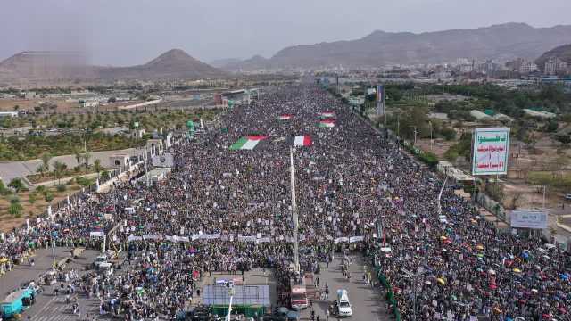 حشود مليونية بالعاصمة صنعاء نصرة للمسجد الأقصى والشعب الفلسطيني