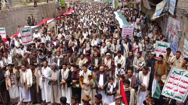 75 مسيرة حاشدة في المحويت تحت شعار “ثابتون مع غزة وإيران ضد الإجرام الصهيوأمريكي”