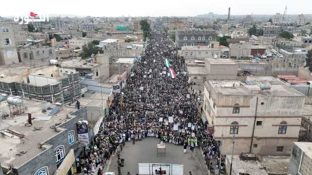 46 مسيرة حاشدة بذمار مباركة بانتصار إيران وثباتاً مع غزة حتى النصر