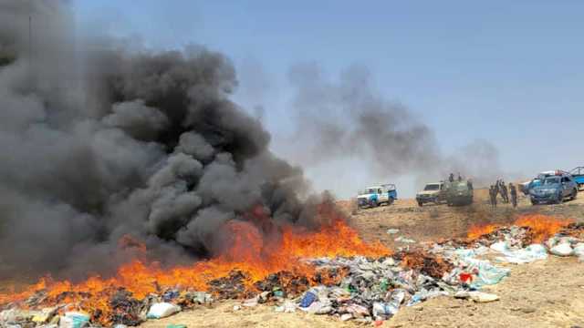 إتلاف أكثر من 17 طنا من مادة الحشيش المخدر في صعدة