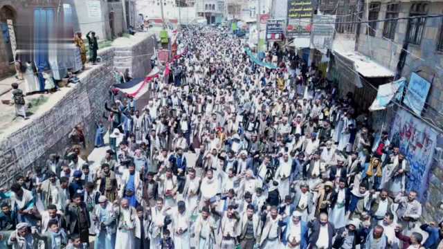 94 مسيرة جماهيرية بالمحويت نصرة لغزة وتنديداً بالعدوان الصهيوني