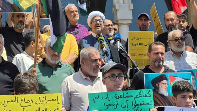 “حزب الله ” ينظم وقفة غضب في صيدا تنديداً بجريمة إبادة وتجويع غزة