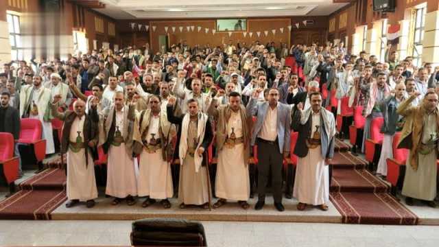 فعالية خطابية في حجة دعماً للشعب الفلسطيني