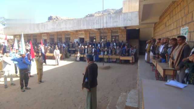 وقفات طلابية في مدارس الطويلة بالمحويت وفاءً لدماء الشهداء