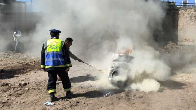 كوادر مكتب الأراضي في ذمار تنفذ تطبيقًا عمليًا في الدفاع المدني