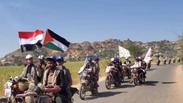 مسير بالدراجات النارية لخريجي دورات التعبئة بالرجم في المحويت وفاءً لدماء الشهداء