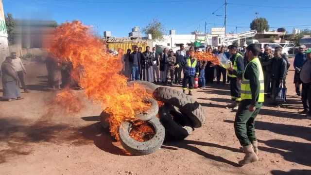كوادر مكتب الأشغال في ذمار ينفذون تطبيقًا عمليًا على مهارات الدفاع المدني
