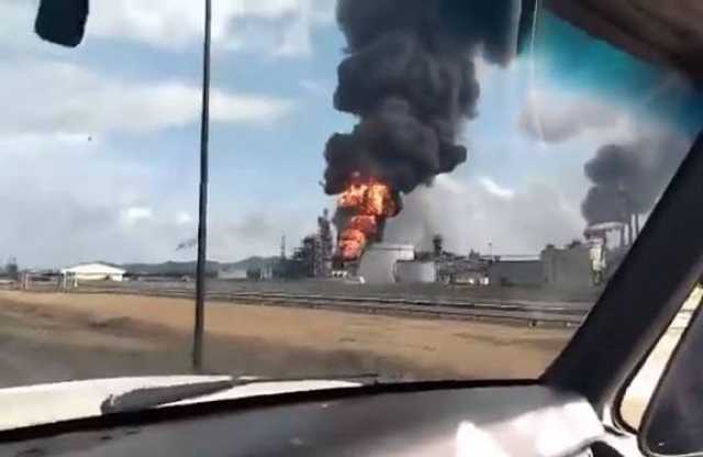 حريق هائل في مشروع نفطي شرق فنزويلا