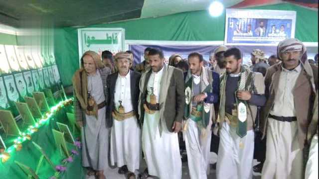 وقفة وافتتاح معرض وزيارات أسر الشهداء في الحصن بصنعاء بذكرى الشهيد