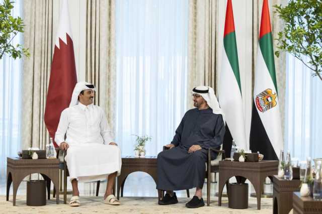رئيس الدولة وأمير قطر يبحثان في أبوظبي العلاقات الأخوية
