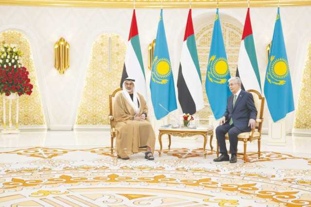 ولي عهد أبوظبي يؤكد حرص الإمارات وقيادتها على تعزيز التعاون مع كازاخستان