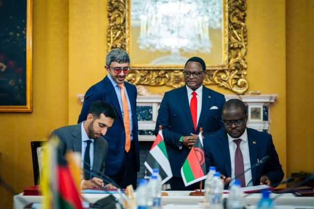 رئيس مالاوي يستقبل عبدالله بن زايد ويشهدان التوقيع على 5 مذكرات تفاهم بين البلدين