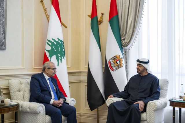 رئيس الدولة ورئيس وزراء لبنان يبحثان علاقات البلدين والتطورات الإقليمية