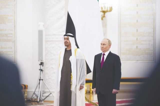 رئيس الدولة: العلاقات الإماراتية ـ الروسية تتستند إلى إرث عريق من التعاون البنّاء والعمل المشترك