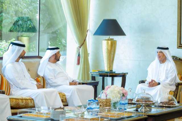 سعود بن صقر يستقبل رئيس البرلمان العربي