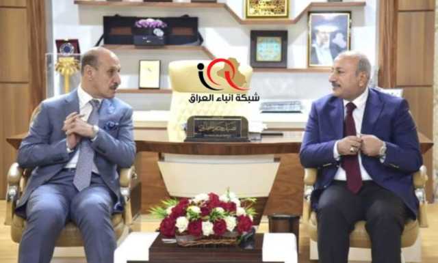 محافظ كربلاء المقدسة المهندس نصيف جاسم يستقبل رئيس الاتحاد العراقي لكرة القدم الكابتن عدنان درجال