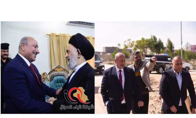 الخطابي يقوم بزيارة ميدانية تفقدية لقضاء الهندية ويزور اية الله السيد هادي المدرسي دام عزه