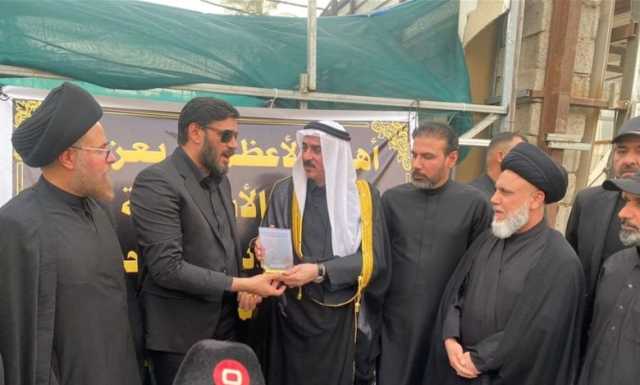 برئاسة الجابري.. وفد من مكتب السيد الصدر يكرم أحد المواكب بالأعظمية