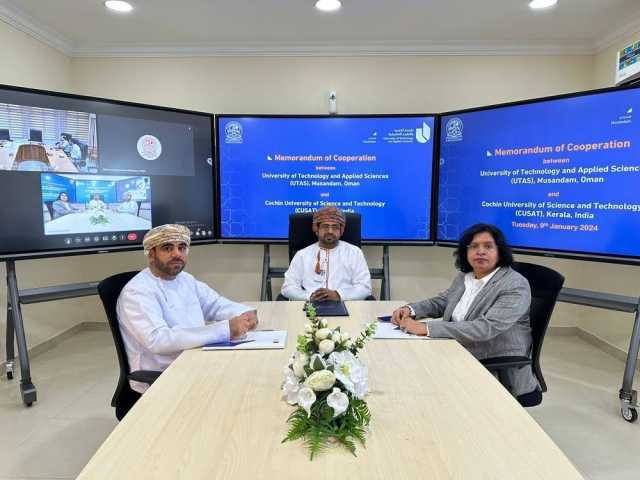 جامعة التقنية والعلوم التطبيقية بمسندم توقع اتفاقية تعاون مع جامعة هندية