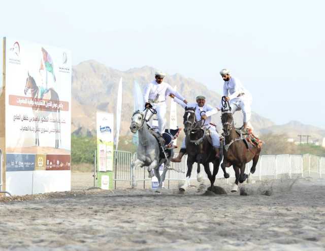 80 فارسا يستعرضون مهاراتهم في مهرجان عرضة الخيل بالعامرات