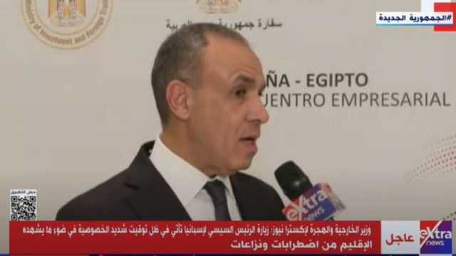وزير الخارجية: توافق على إعطاء أولوية من الشركات الإسبانية لتوطين الصناعة في مصر