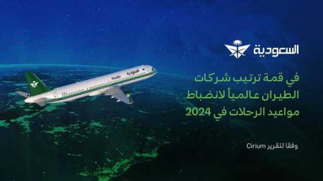السعودية تتصدر شركات الطيران عالميا في انضباط مواعيد مغادرة الرحلات عام 2024