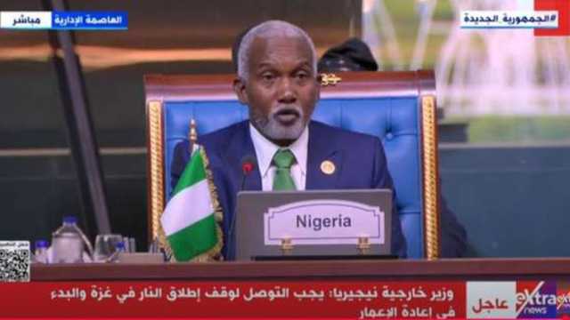 وزير خارجية نيجيريا: يجب وقف إطلاق النار بغزة والبدء في إعادة الإعمار