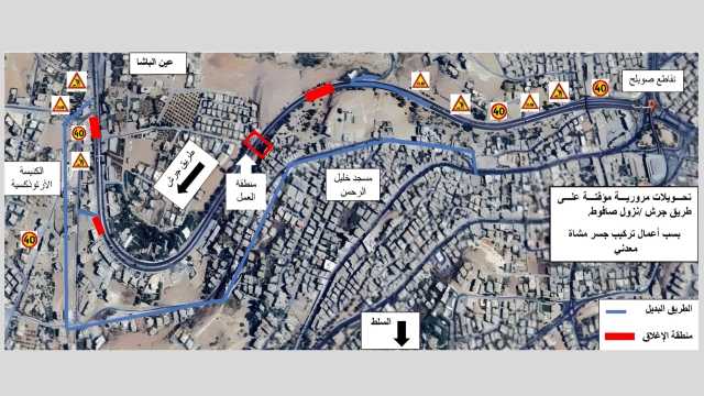 وزارة الأشغال تعلن تحويلات مرورية مؤقتة على طريق جرش
