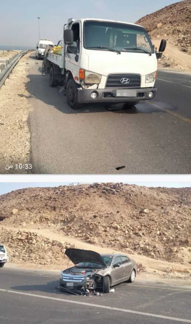 تصادم جنوب الفنادق يعيق الطريق والدوريات تحذر السائقين