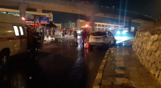 شاهد.. احتراق مركبة في منطقة الياسمين بالعاصمة عمان