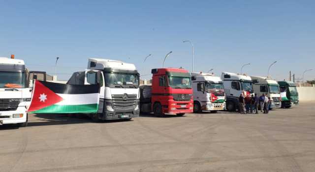الأردن يسير 91 شاحنة مساعدات غذائية جديدة للأهل في غزة