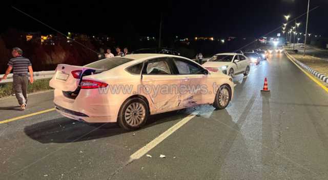 مراسل رؤيا: تصادم بين 3 مركبات على الشارع الملوكي في الكرك