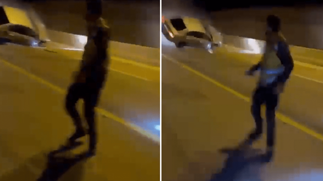دوريات أمنية تتسبب في حادث مروع على طريق سريع بعمان.. فيديو