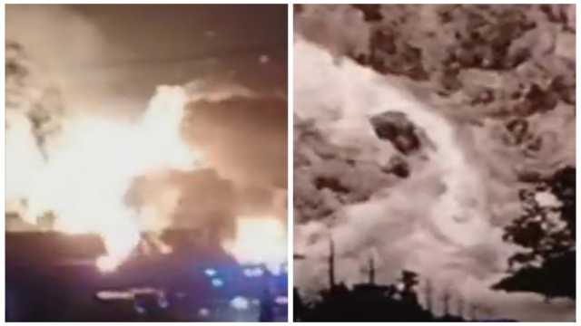 مصرع وإصابة 51 شخص في انفجارين بمحطة وقود .. فيديو