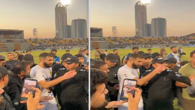 الجماهير تعرقل كريم بنزيما عن الحديث لوسائل الإعلام..فيديو