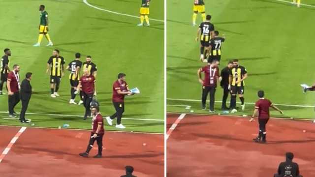لحظة خروج بنزيما مصابا أمام الخليج.. فيديو