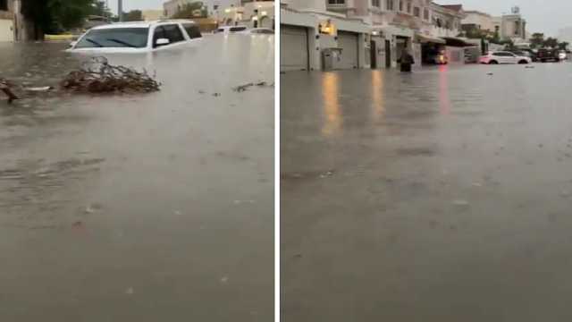 سيول تُغرق أحياء في دبي .. فيديو