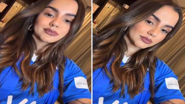 زوجة ميشيل تدعم الهلال في الديربي .. فيديو