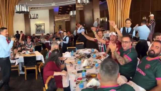 جماهير فلومينينسي البرازيلي يشعلون الأجواء بأحد مطاعم جدة .. فيديو