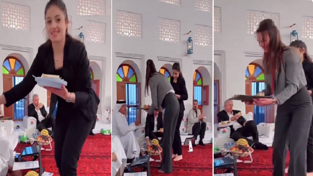 كاميرات هواتف ضيوف برنامج المجلس تتجه صوب فتاتين.. فيديو