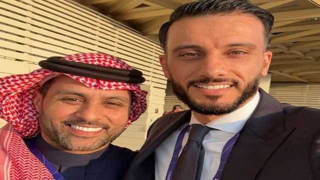 ياسر القحطاني مع عمر السومة في استاد لوسيل