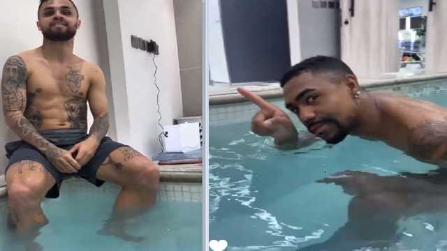 خليفة الدوسري يمازح ميشايل ومالكوم..فيديو