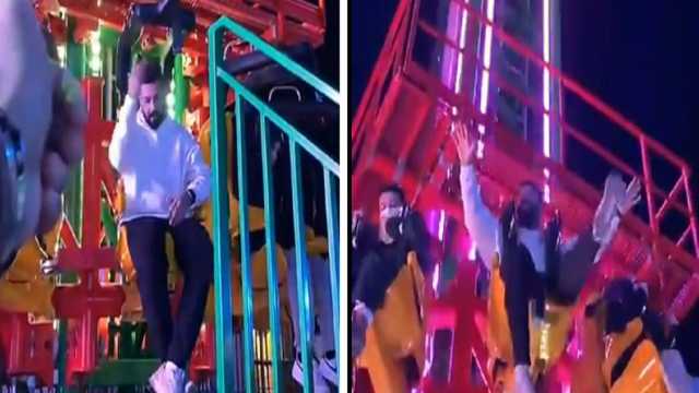 شاب يغمى عليه أثناء تجربة ألعاب الملاهي.. فيديو