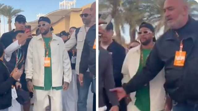 التفاف الجمهور حول نيمار أثناء حضوره جائزة البحرين .. فيديو