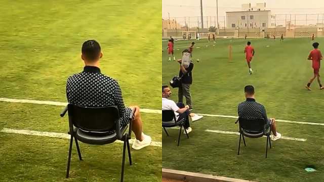 رونالدو يتابع تدريبات الفئات السنية بنادي النصر .. فيديو