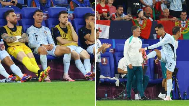 رونالدو يغضب ويركل بقدمه بعد تبديله.. فيديو