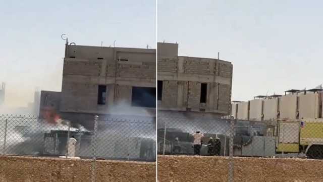 حريق في مبنى سكني بالرياض..فيديو