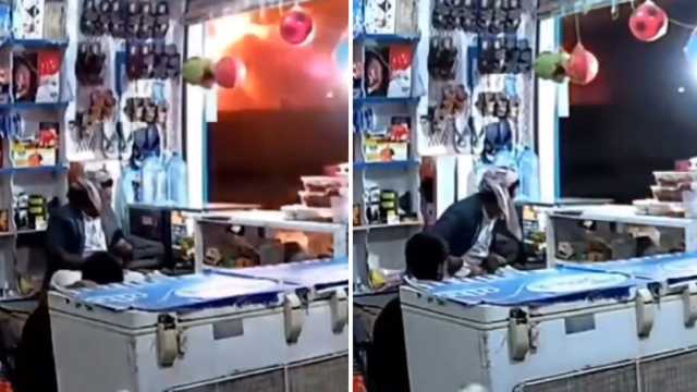 ردة فعل رجل يمني للقصف الأمريكي على مواقع للحوثيين.. فيديو
