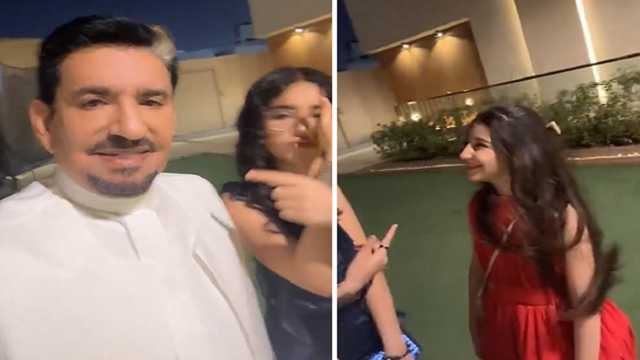 خجل ابنة عبدالله السدحان خلال معايدتها متابعي والدها.. فيديو