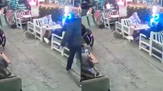 امرأة تقتل رجل بالرصاص خلال جلوسه مع زوجته.. فيديو